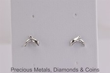 Sterling Silver 9mm x 6mm Dolphin Post Stud Earrings