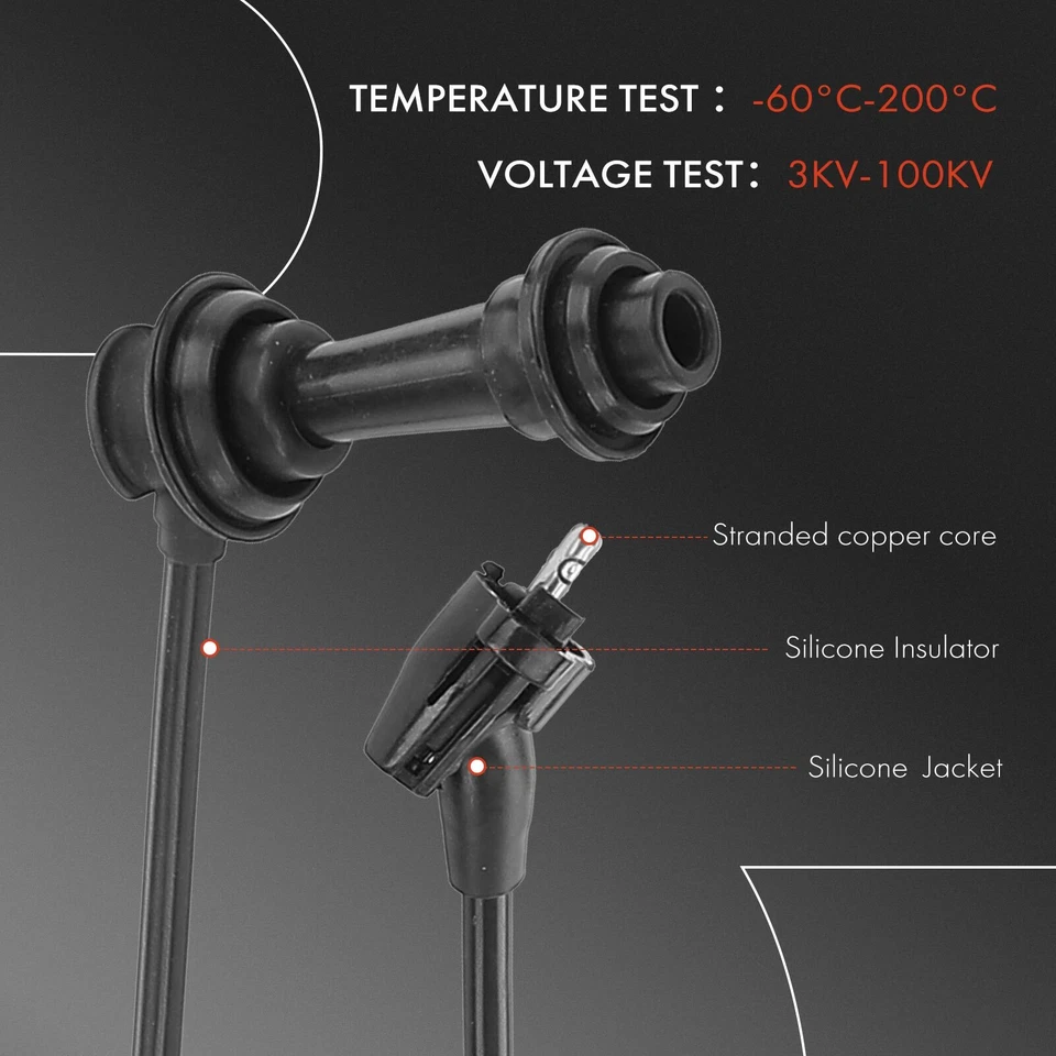 A-Premium 6x Spark Plug Wire Set for Toyota Supra 1987-1992 Turbocharged L6 3.0L - Image 4 of 4