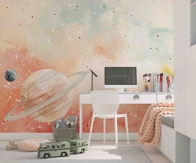 3D Planet Starry Space   Self-adhesive Removeable Wallpaper Wall Mural