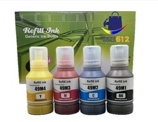 4 Pack Sublimation Ink Compatible With Epson T49M Bottle SureColor F170 F570.