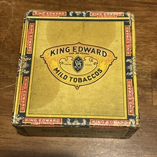 VINTAGE* KING EDWARD THE SEVENTH Empty 50 Cigar Box - Rare Size - 4 1/2"x 4 3/4"