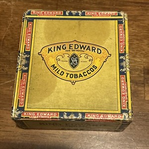 VINTAGE* KING EDWARD THE SEVENTH Empty 50 Cigar Box - Rare Size - 4 1/2"x 4 3/4"