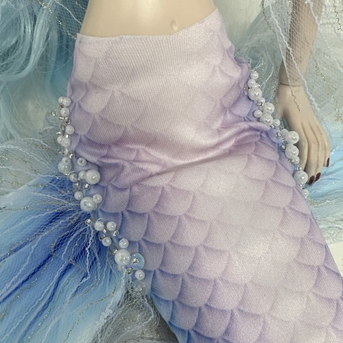 BJD Mermaid Doll Art Doll Collectible Purple Blue Wig Headpiece Outfit Only - Picture 5 of 12
