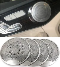 4xSilver Stainless Steel Speaker Audio Player Cover Fits 15-20 W205 C300 C63 C43
