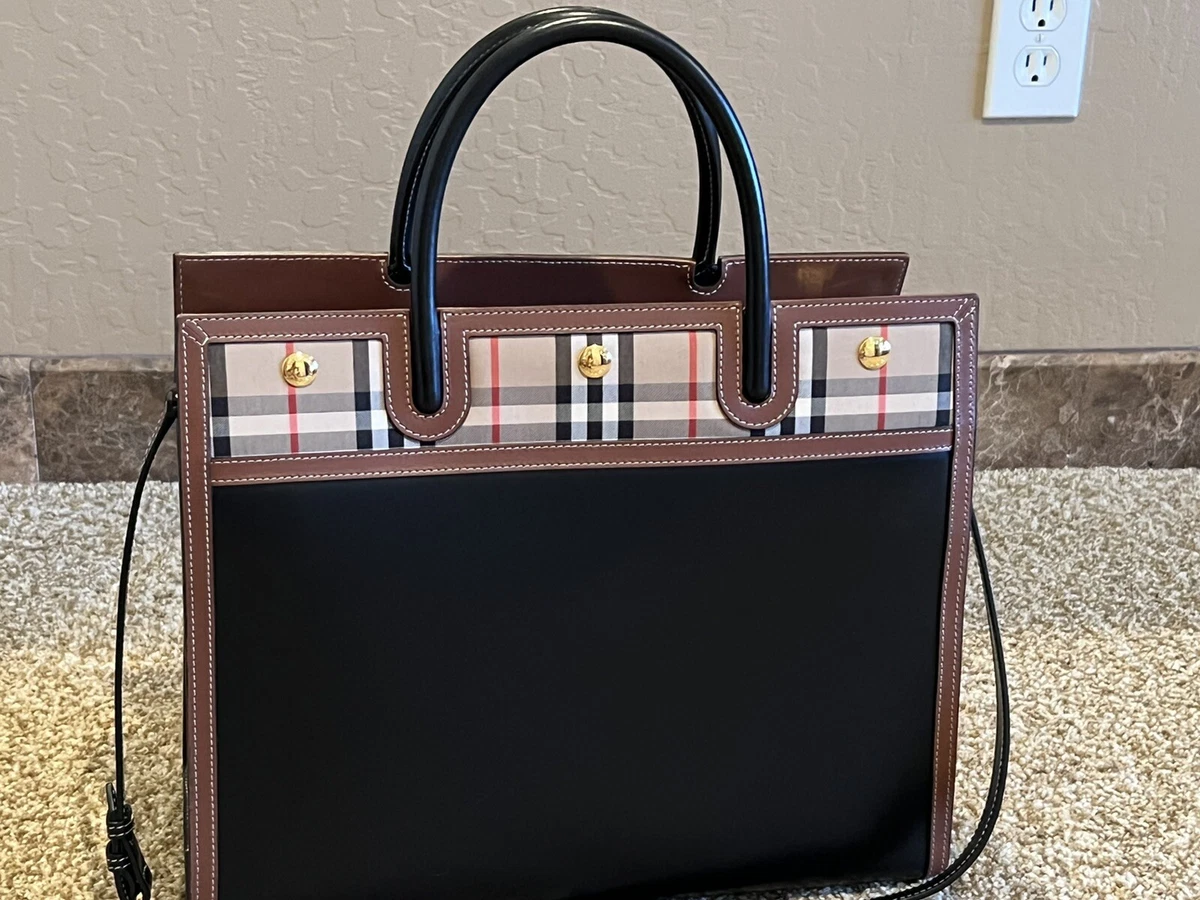 Shop Burberry Small Title Vintage Check Tote