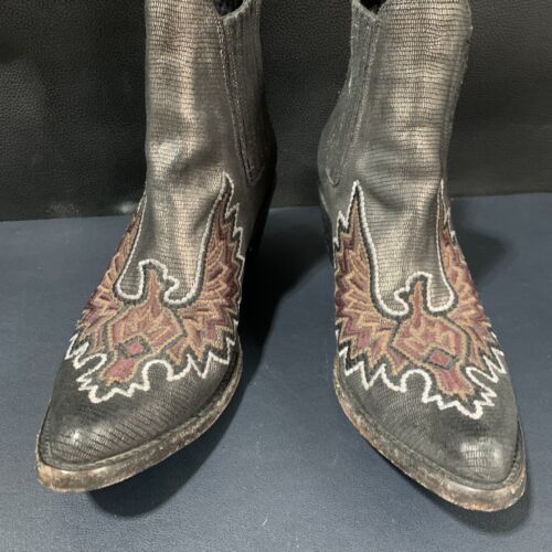 Old Gringo Embroidered Eagle Silver Short Pull On Boots Women’s Size 7B. - Picture 2 of 11