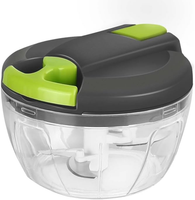 Zerkleinerer Manuell, 520ML GemüSeschneider, Zwiebel Zerkleinerer Mit Seilzug, M