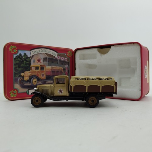 ERTL Texaco Collectors Club 1930 Chevy Stake Truck 1/43 Diecast Model Tin Case