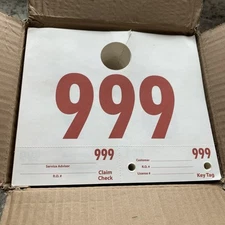 Service Dispatch Numbers Hang Tags 3 Digit - Qty 1000 Versa Tag 000-999