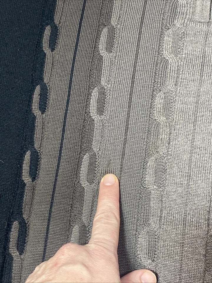 St Croix Shop Knit Sweater Mens XL Multicolor Black 100% Wool CrewNeck USA Made - Image 3 of 4