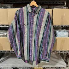 Vintage 90s Wrangler Brushpopper Aztec Western Shirt X-Long Tails 16 1/2 - 36 XL