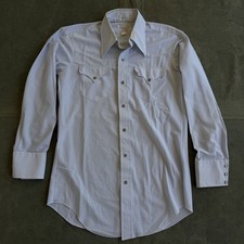 H Bar C California Ranchwear Embroidered Pearl Snap Western Shirt 1960 1970s Vtg