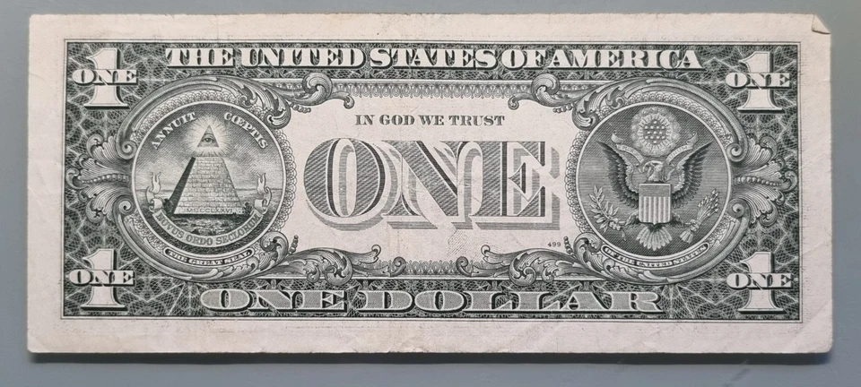 1993 One Dollar Federal Reserve Note $1 FANCY SERIAL NUMBER B55455055C #96358 - Image 2 of 2