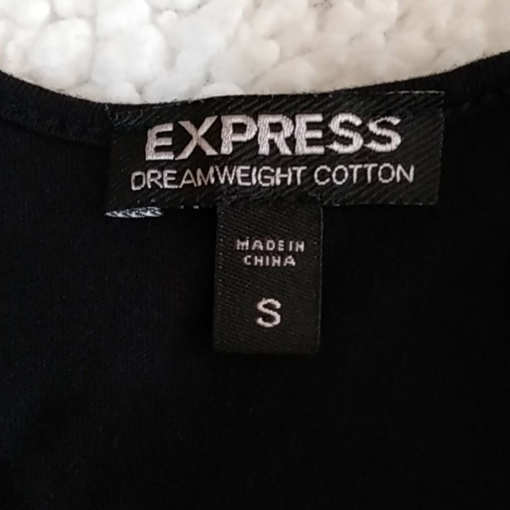 Black sequin mini Express dreamweight cotton dress - image 4