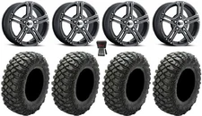 ITP SS212 15" Wheels Black 30" CSBler XG Tires Polaris RZRTurboR&ProR
