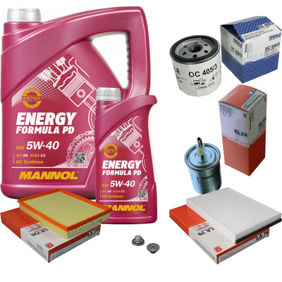MAHLE Inspektionspaket 6 L MANNOL Energy Formula PD 5W-40 für Opel Astra G CC
