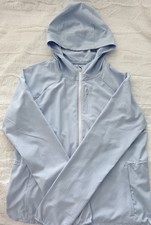 Women  s Athleta Lightweight Zip up Jacket With Hood Light Blue Size Small