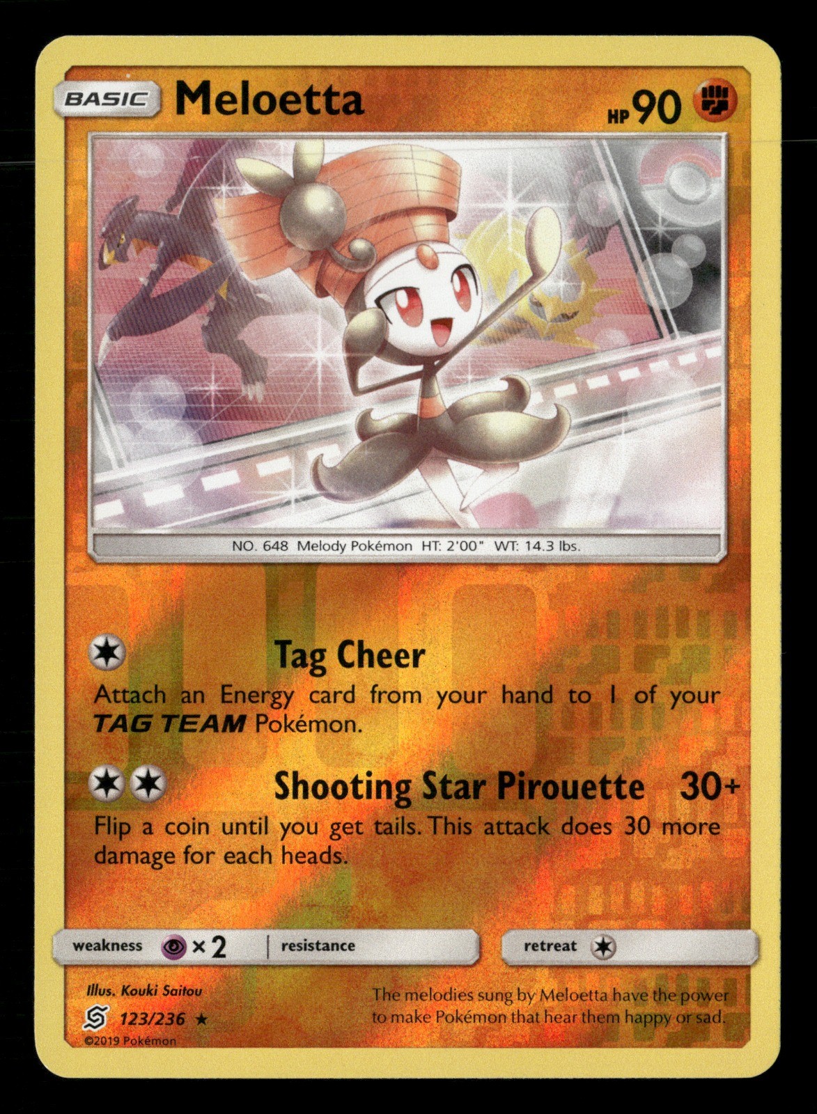 Meloetta Reverse Holo SM - Unified Minds 123/236 MP Pokémon TCG