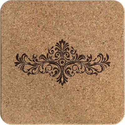 Quadratischer Korkuntersetzer/Topfständer ''Victorian Design Line Art'' (TR00029370)