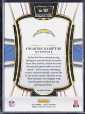 2025 Panini Select #102 Omarion Hampton Black and Red Prizm Shock