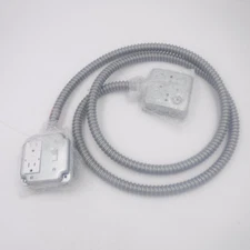 Metallic Whip Assembly 8' w/GFCI 600V FKM-12-8GFCI 3/12 3 Conductor 12 AWG