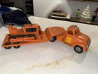 Vintage 1950s Tonka State Hi-Way Lowboy & Bulldozer Steel