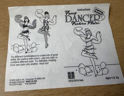 Vtg 1992 Hasbro Fancy Dancer Fashion Plates Travel Set Original