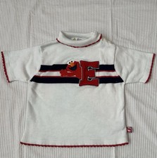 Vintage Sesame Street Embroidery Elmo Big E Girl Top Big bird tag 4T