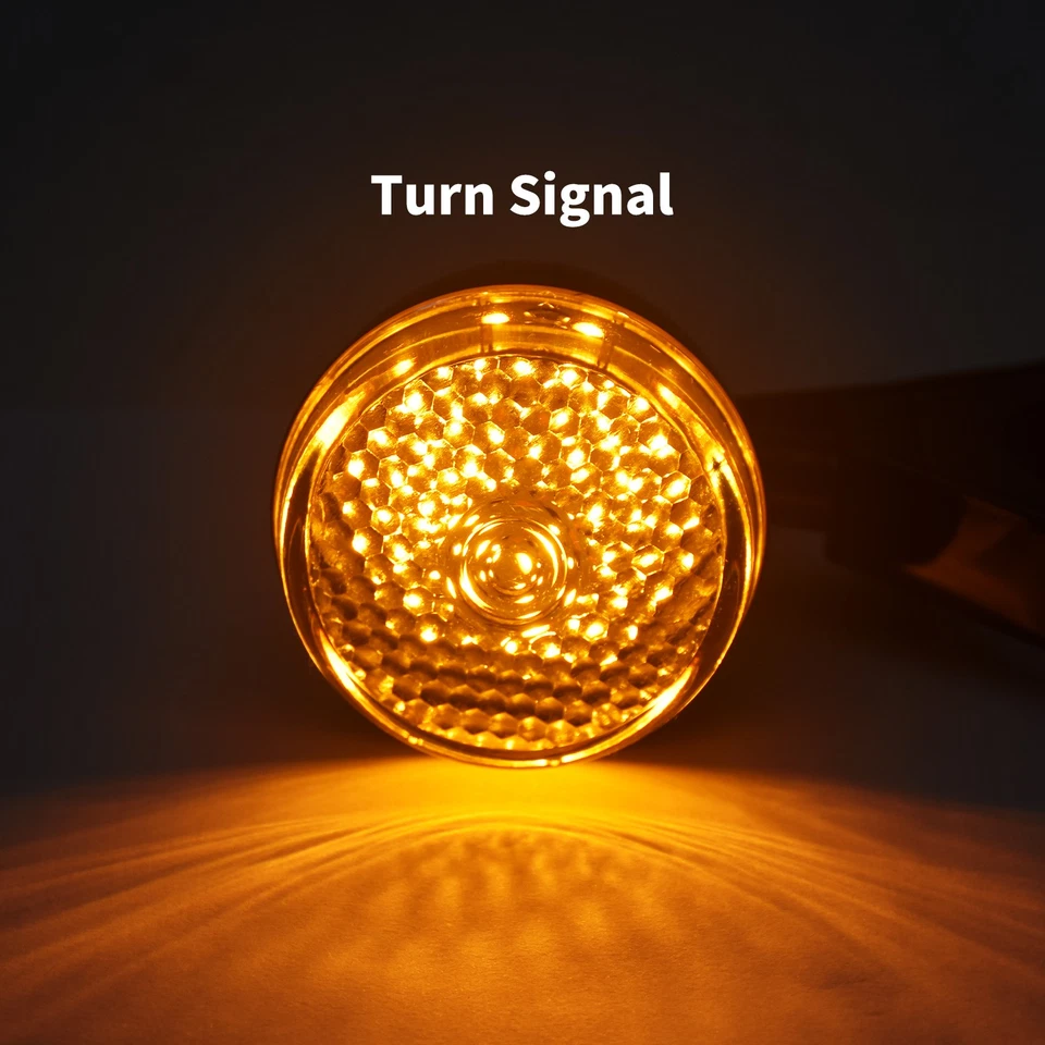 4x 39mm 41mm Black Fork Clamp Front Rear LED Lamp w/Amber Lens Turn Signal Light - Image 2 of 4