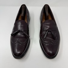Allen Edmonds Mens Manchester Merlot Leather Wingtip Tassel Loafers Size 12 C