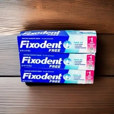 Fixodent Denture Adhesive Cream FREE of Flavors & Colors All Day Hold 2.4.oz P3