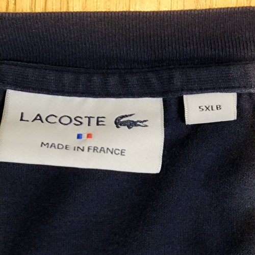 Lacoste Shirt Mens 5X Navy Blue Crocodile Big Logo Graphic Cotton Big Tall - Picture 4 of 11