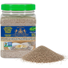 24 Oz 1.5 Lb Golden Crown Organic White Chia Seeds - Gluten Free, Non GMO Kosh
