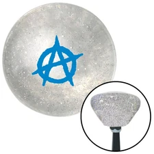 Blue Anarchy Clear Retro Metal Flake Shift Knob w/ M16x1.5 Insert Shifter Auto