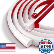Flexible Quarter Round Molding 0.5in x 20ft Self Adhesive Vinyl Wall Base Rubber