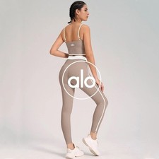 New AIo Yoga Bra  Legging Set Women Grey Activewear Yoga Outfit Size Small