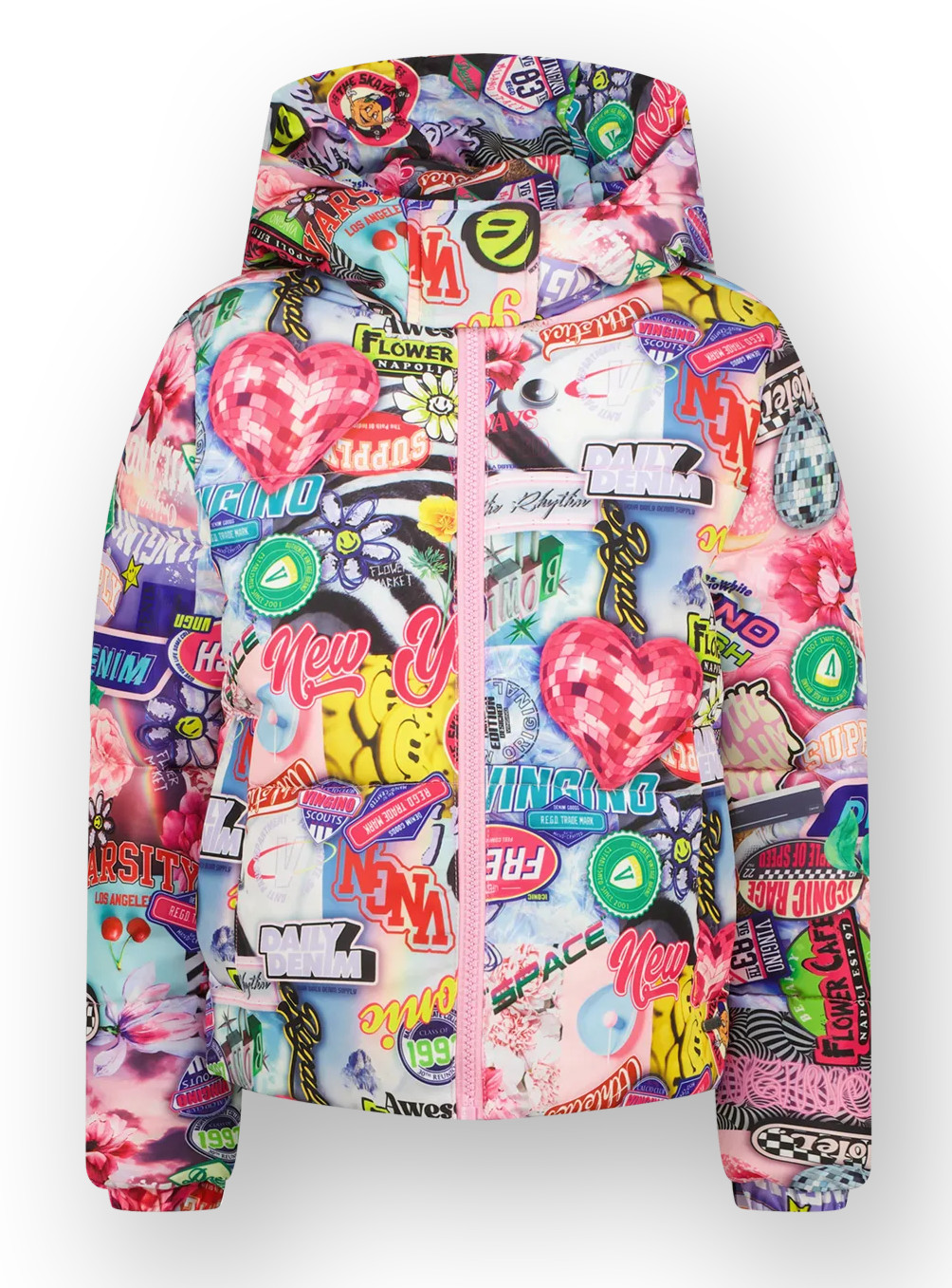 Chaqueta de invierno Vingino Girls Tigelle multicolor rosa NUEVO talla 116 / 6 Y