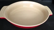 Red Le Creuset Stoneware 06.30 Oval Open Casserole 11"x 7" X 2" EUC