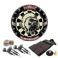 CUESOUL GLAMOURBOARD Sisal Dartboard Set + 6 Steel Tip Darts & Optional Surround
