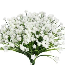 20PCS Artificial Flowers,Fake Greenery Faux Plastic Bushes Fake Shrubs UV Res...