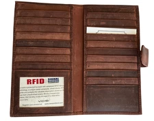 Bifold Leather RFID Blocking Wallet For Men & Women With 20 Slots /Gift Box