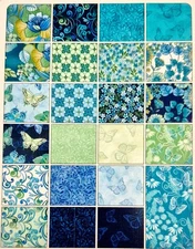 Butterfly Calypso fabric, Benartex fabrics, Layer Cake, 10" Square, Quilt Fabric
