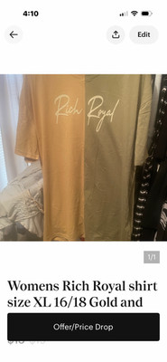Womens Rich Royal Tee Shirt Size XL Green