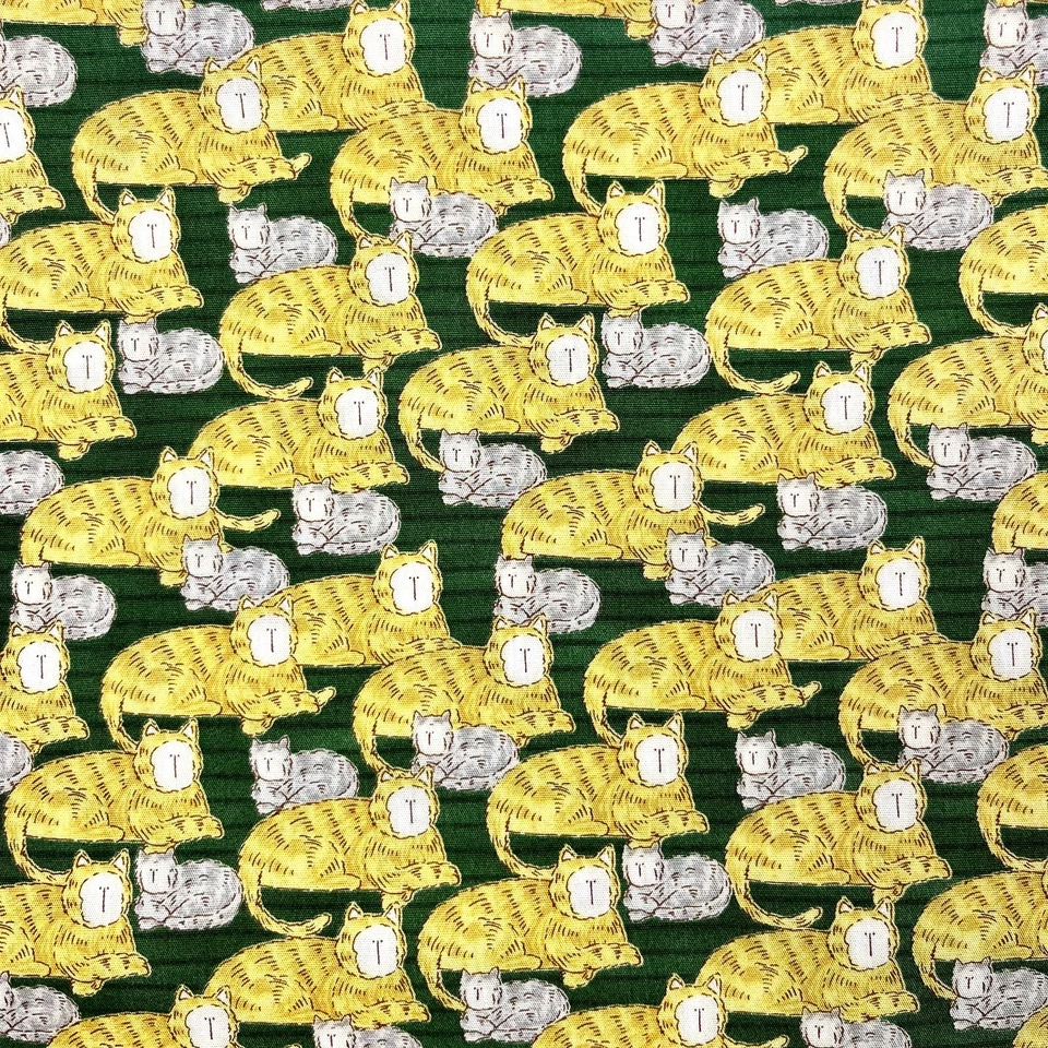 Moda Country Store by Deb Strain Cats on GREEN Fabric 1 YARD 100% Cotton - Image 3 of 4