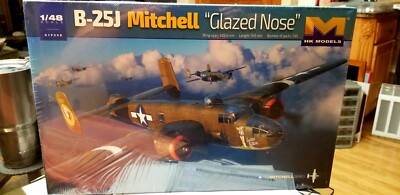 NEW SEALED! HK Models B-25J Mitchell ''Glazed Nose'' 1:48 Kit Ships Quick & FREE! 
