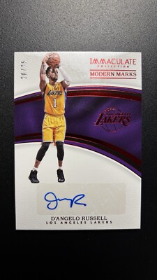 D Angelo Russell 2016-17 Immaculate Modern Marks #MM-DRU Red Auto /25 Lakers