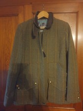 Joules Tweed Field Coat Toad Green 12 