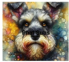 20oz Sublimation Tumbler Wrap Watercolor Schnauzer Ready To Press Heat Transfer