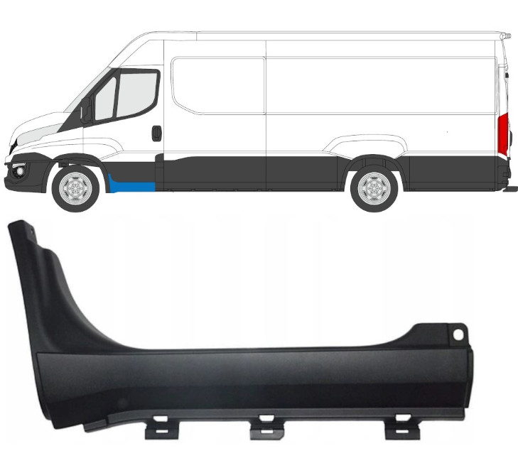 Baguette latérale gauche Iveco Daily 5801521533 pour réparer un fourgon abîmé