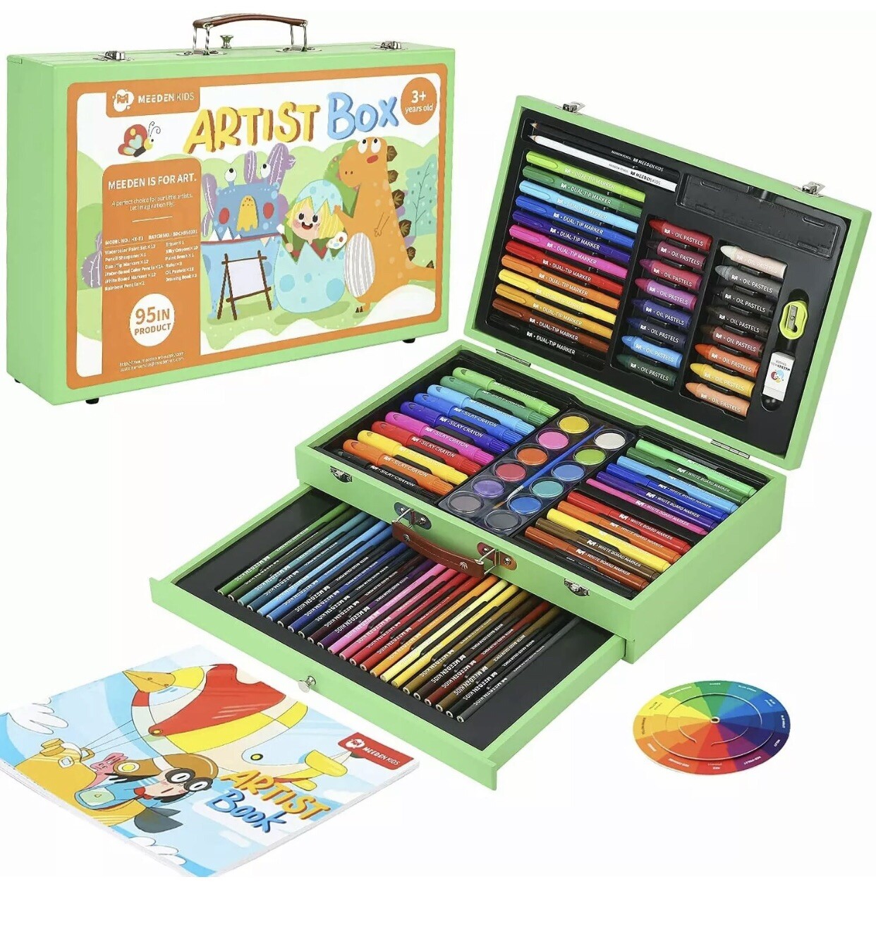 MEEDEN KIDS Deluxe Art Set 95 Pieces, Portable Drawing Kit with Wooden